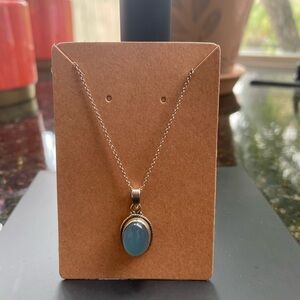 NWOT - Silver Necklace with Chalcedony Pendant